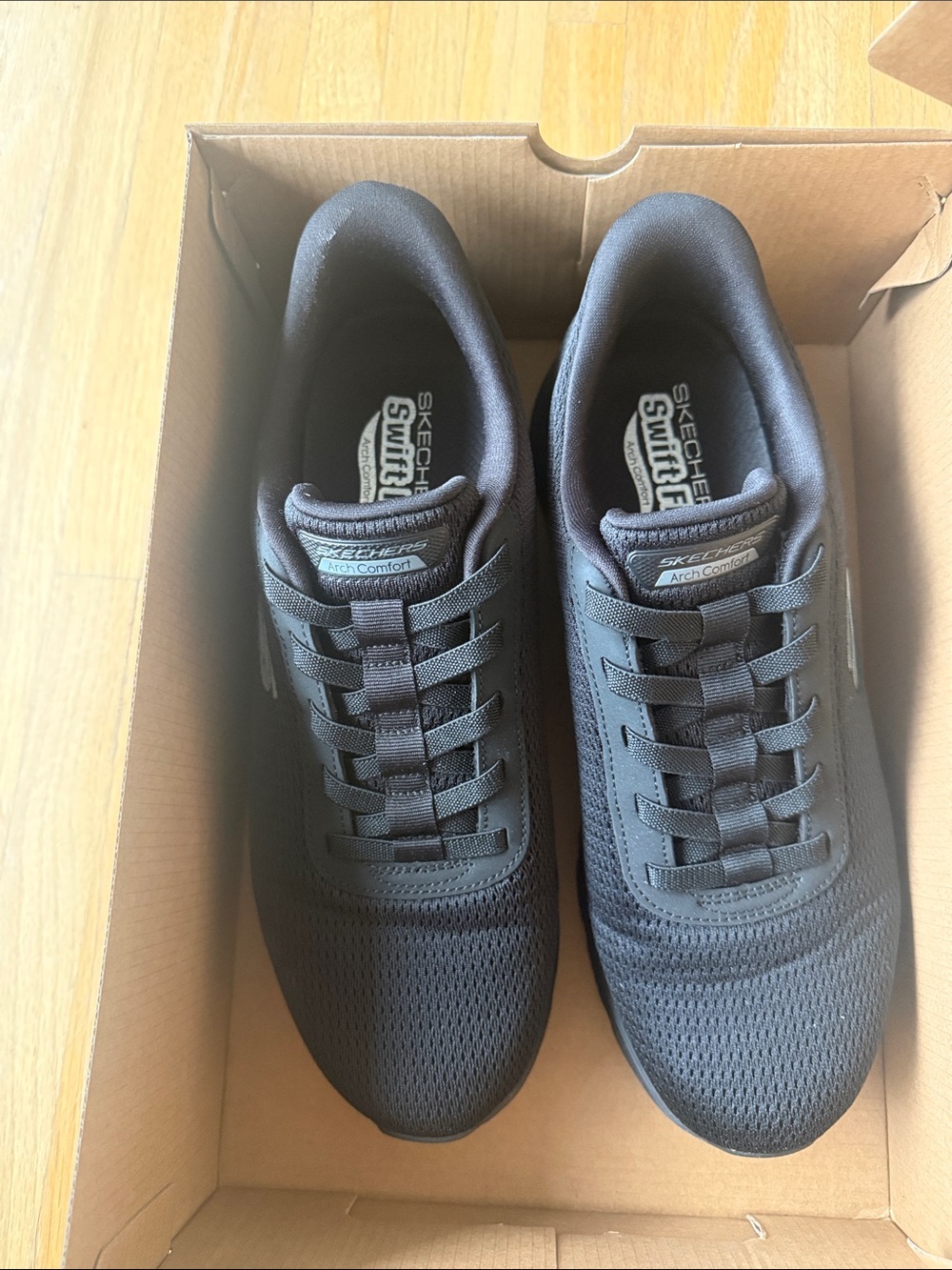 Skechers Men's All-Black Athletic Slip-On Knit Sneakers